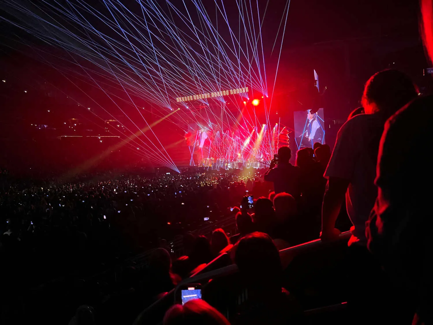 Menschen in einem Laserlichtkonzert